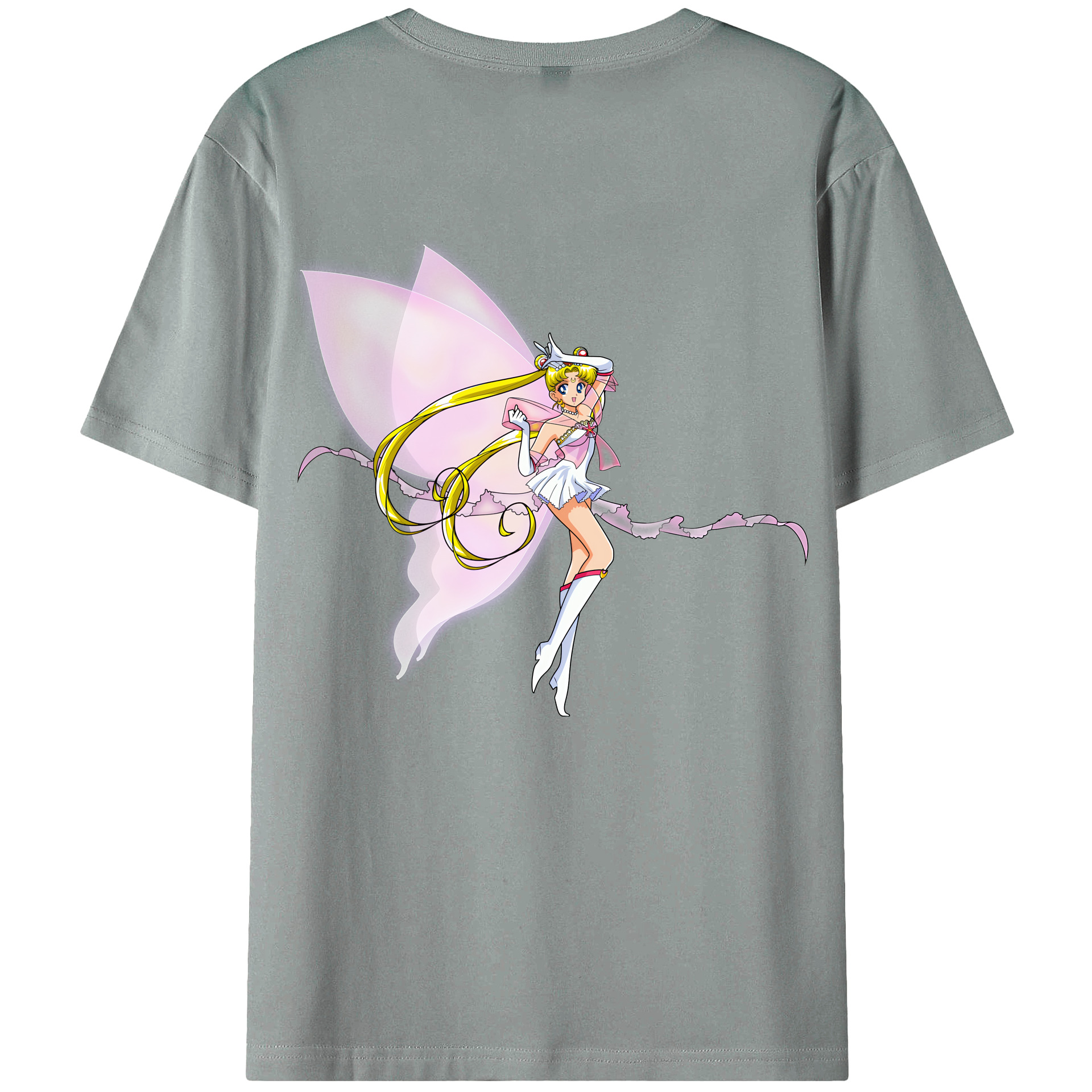 （画像用） 美少女戦士セーラームーン 月野 うさぎ つきの うさぎ Sailor Moon Tsukino Usagi 綿100％ メンズ半袖Tシャツ（バックプリント） 通気性
